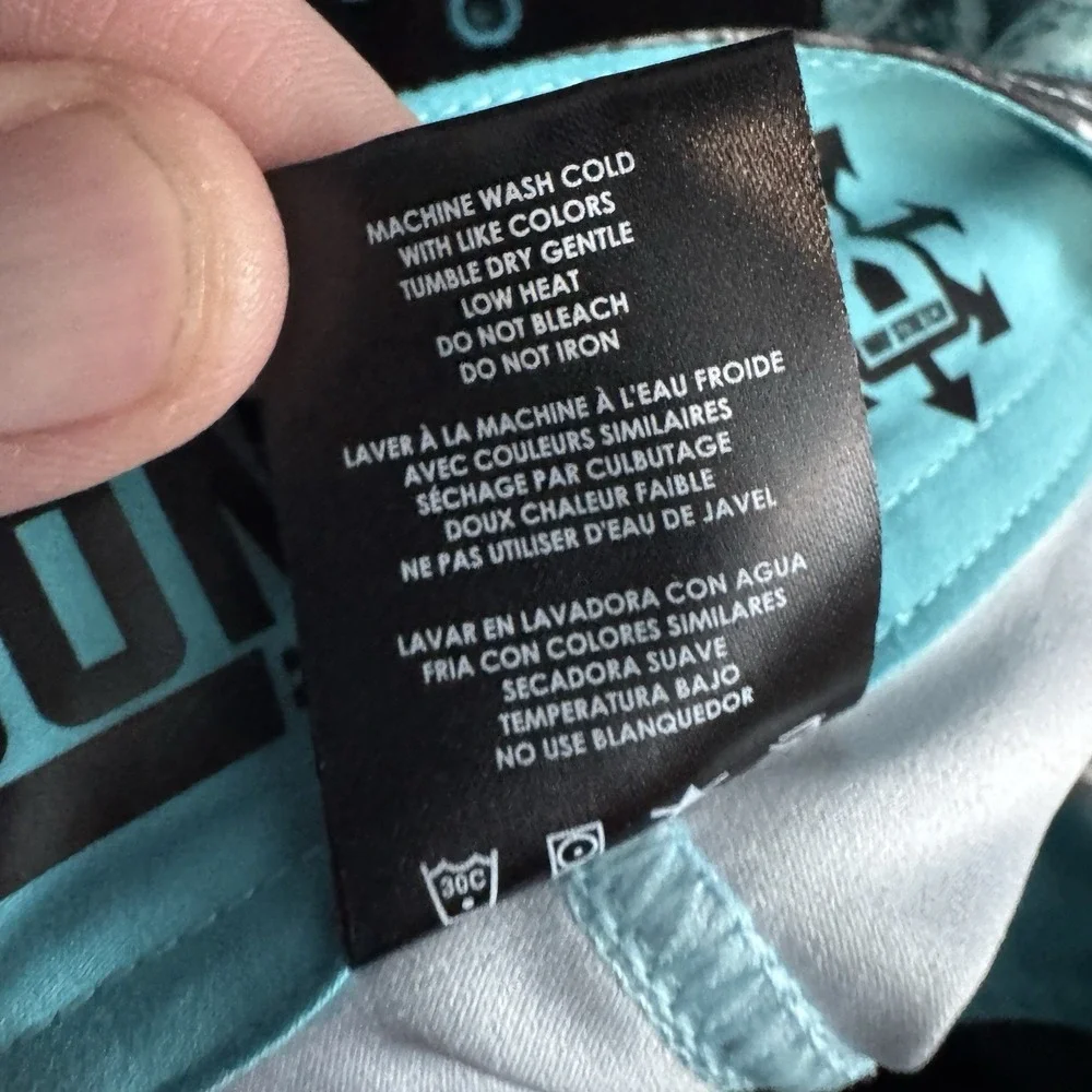Pelagic Argonaut Board Shorts Mens 30 Teal Black Swim Fishing Surfing Unlined